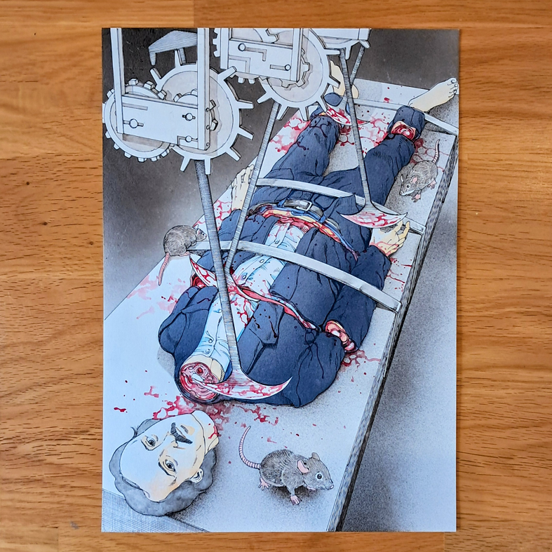 Shintaro Kago original painting : Edgar Allan Poe ( artwork from icons vol.2 )