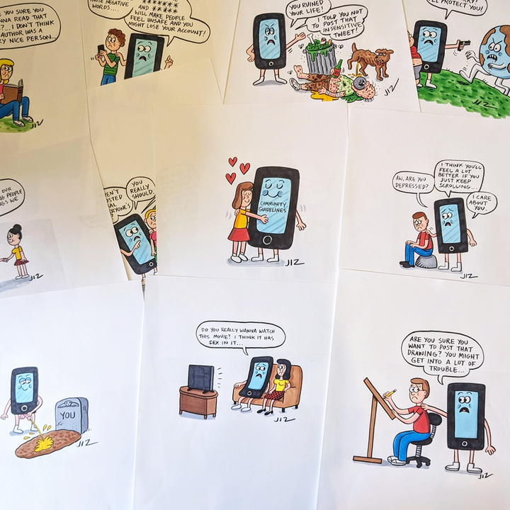 Johnny Ryan original arts : social network series (Choose your favorite )