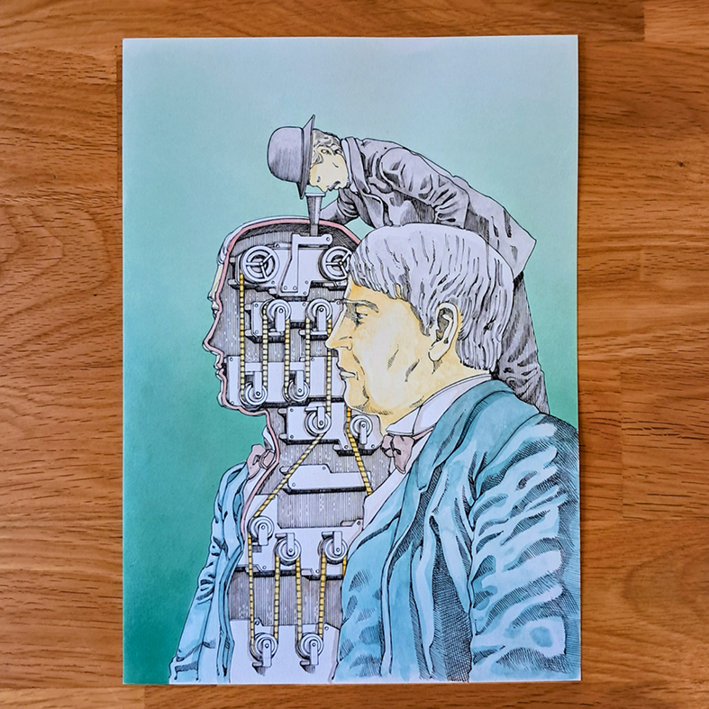 Shintaro Kago original painting : Thomas Edison( artwork from icons vol.2 )