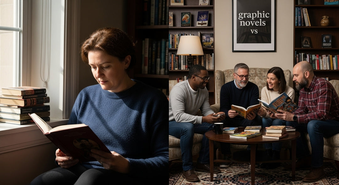 library reading scene