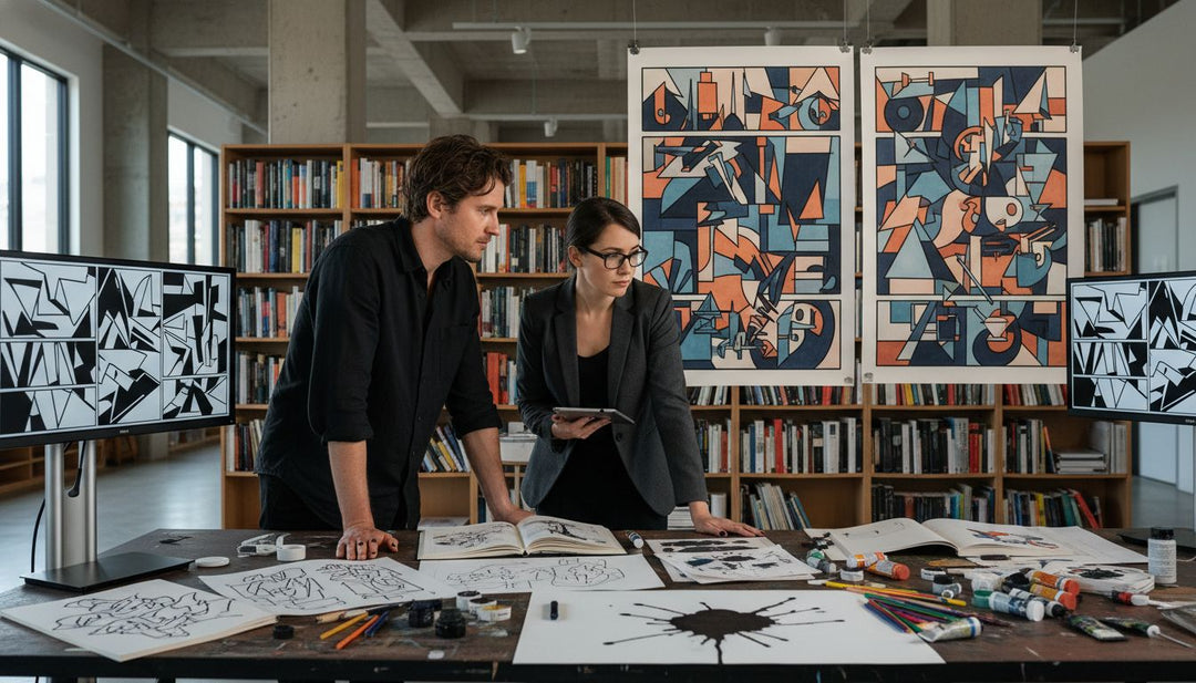 abstract graphic novel workspace