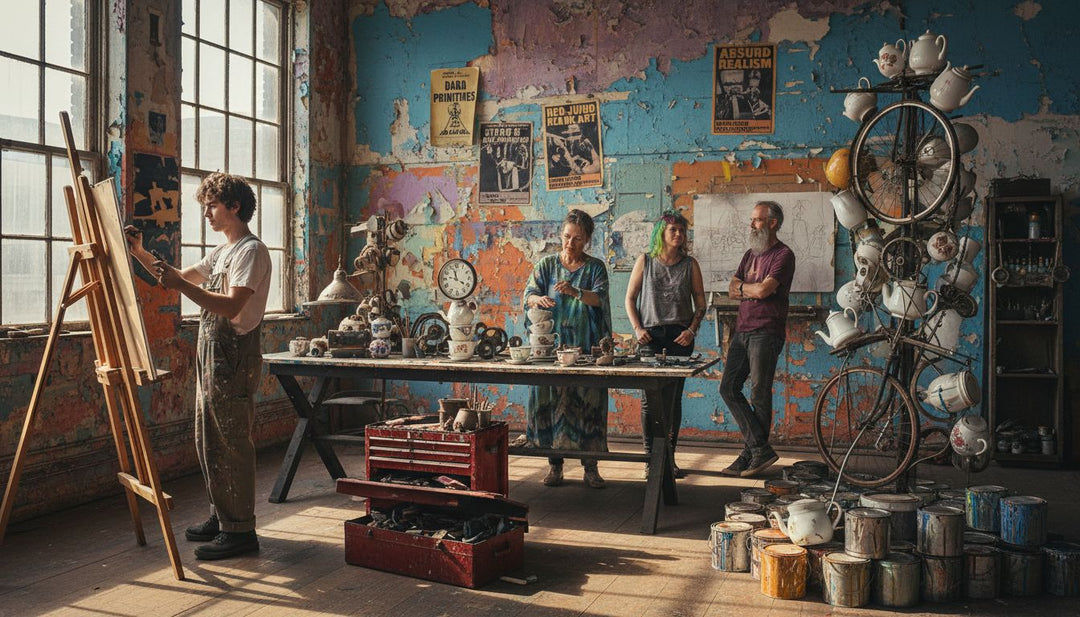 Eclectic artists at work in urban studio