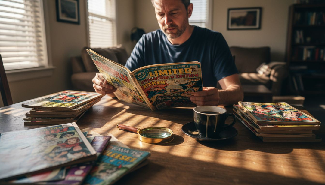 Collector examines DC Limited Collector's Edition comics