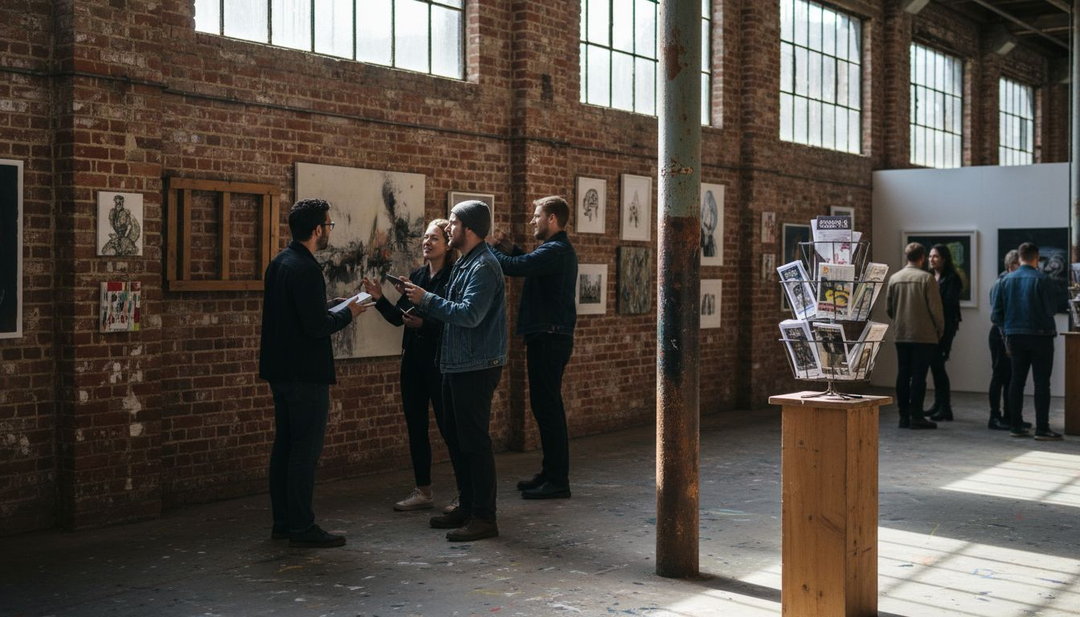 Visitors at alternative art gallery event