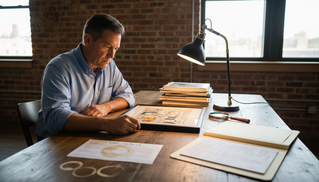 Dealer authenticates Peanuts comic artwork