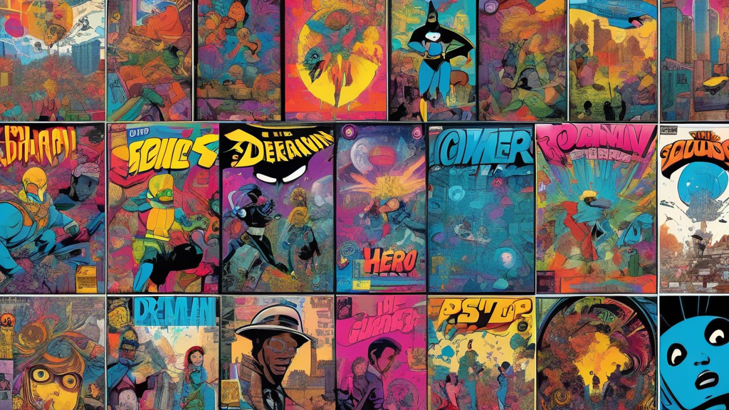 A collage of vibrant comic book covers featuring diverse characters and bold titles, showcasing underground comics from the article on 2025's best picks.