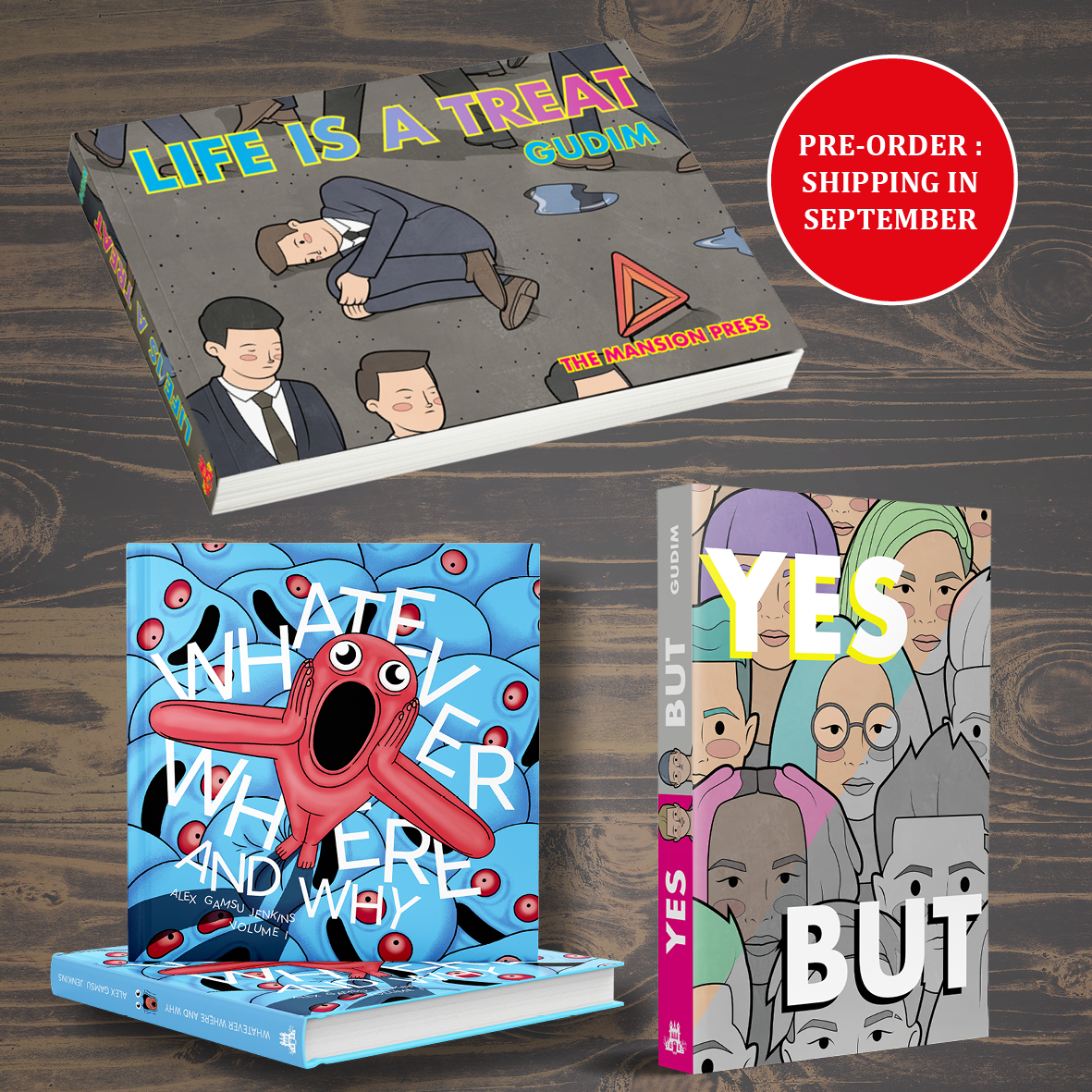 Absurd Comics Bundle : Life is a treat + Yes, But By Gudim + Whatever Where and Why by Alex Gamsu Jenkins