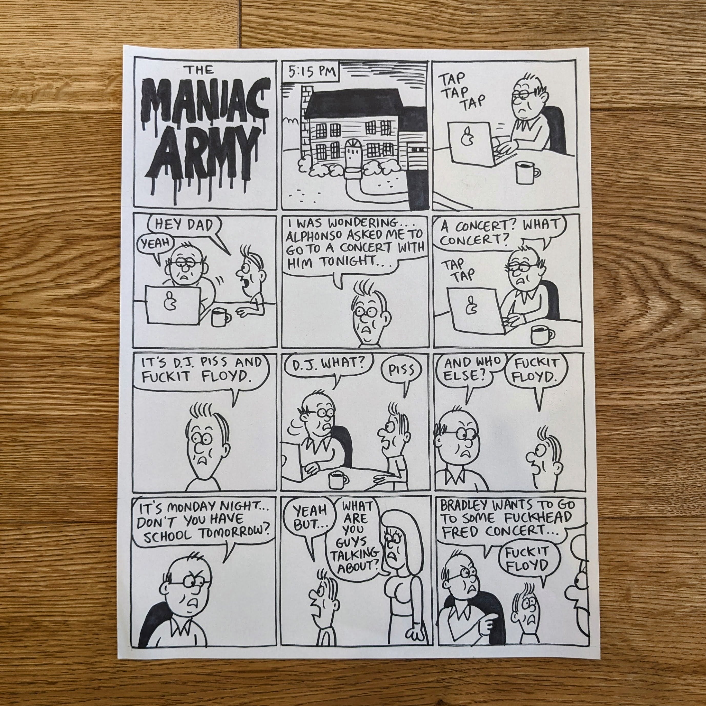 Maniac Army Original art - TITLE PAGE